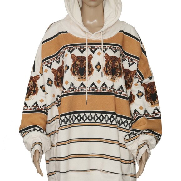 Free People Sprint To The Finish Printed Hoodie Color Tiger Jacket Top - Picture 3 of 8